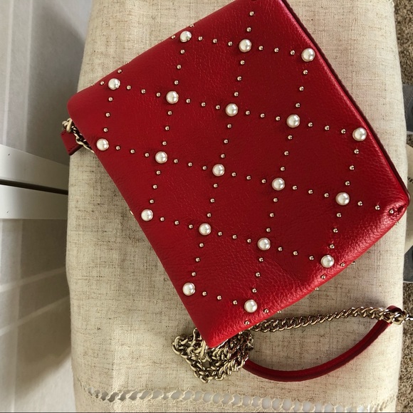 Kate Spade Hayes Street Pearl Ellery Bag Royal Red - Picture 6 of 7